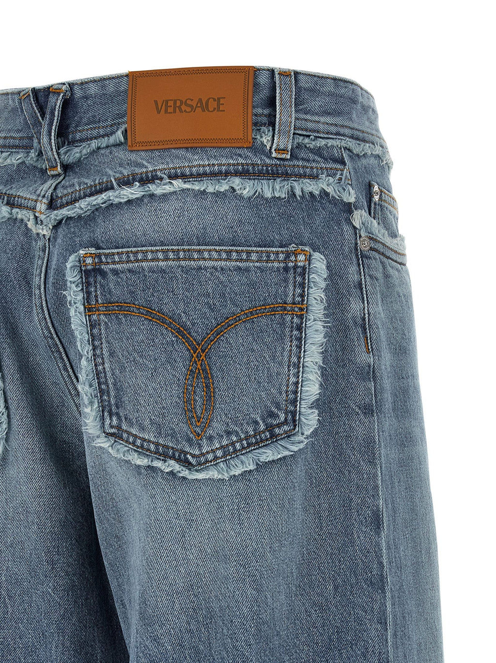 Versace Blue Cotton Boyfriend Jeans