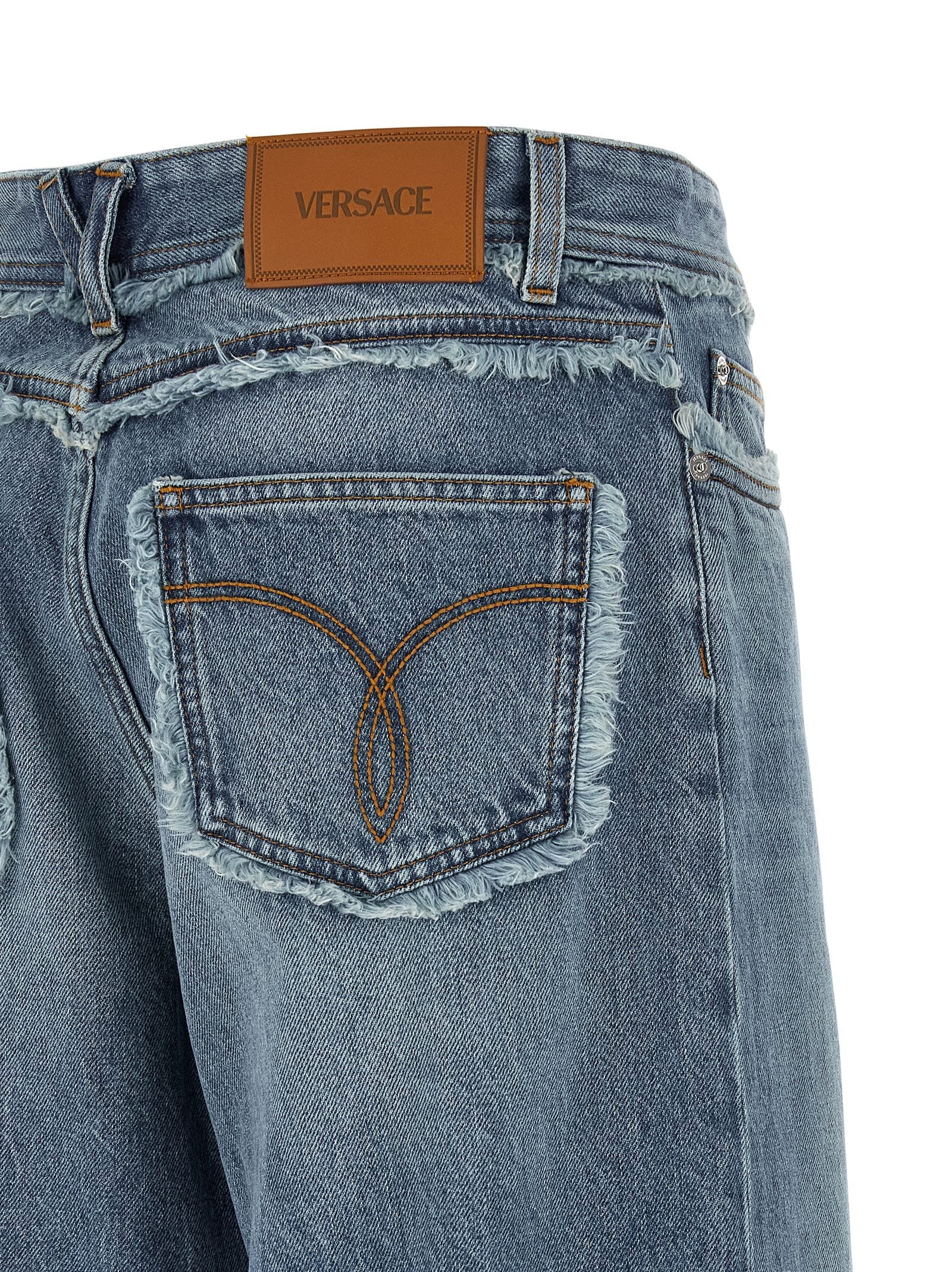 Versace Blue Cotton Boyfriend Jeans