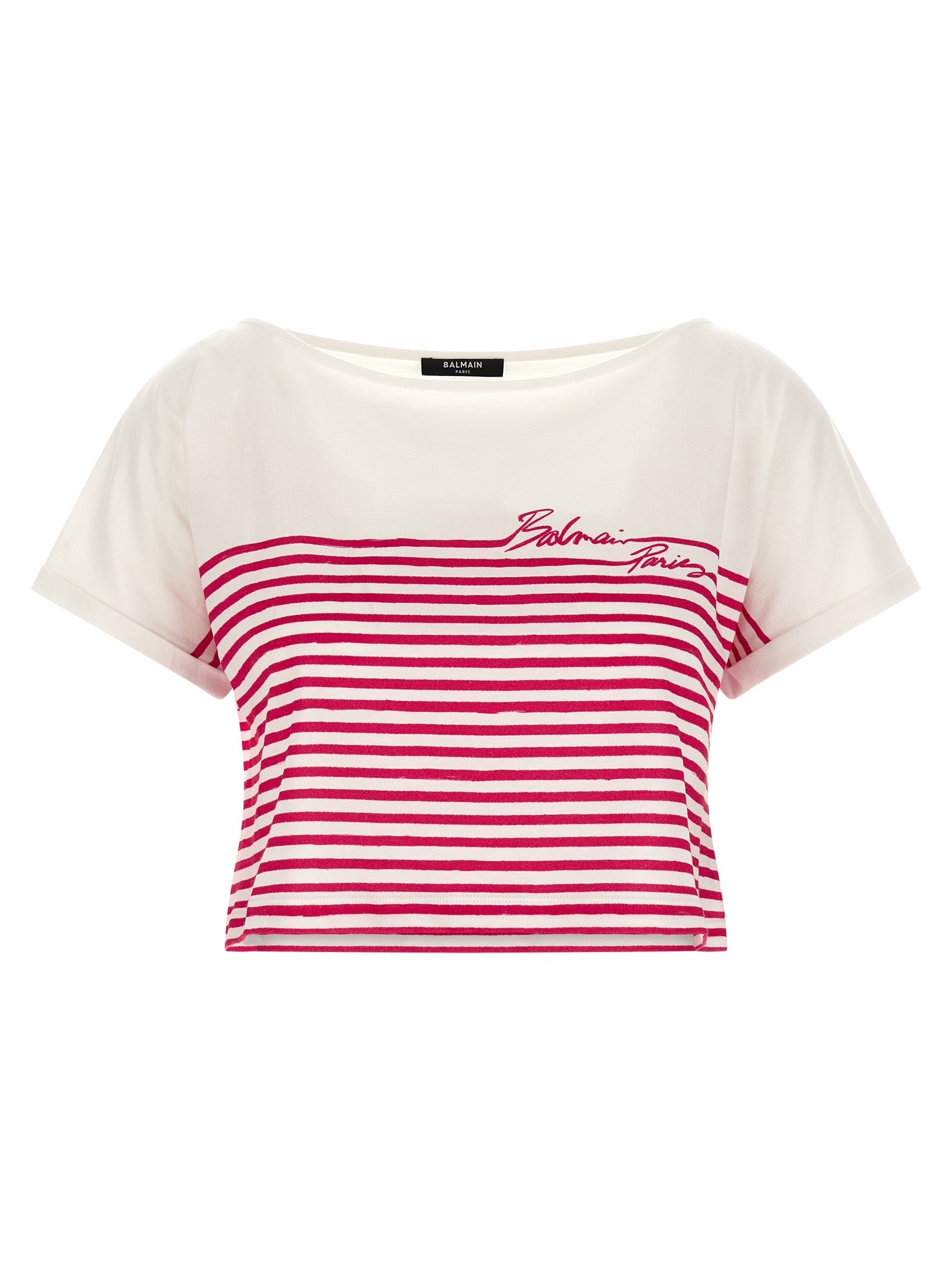 Balmain Fuchsia Cotton T-Shirt