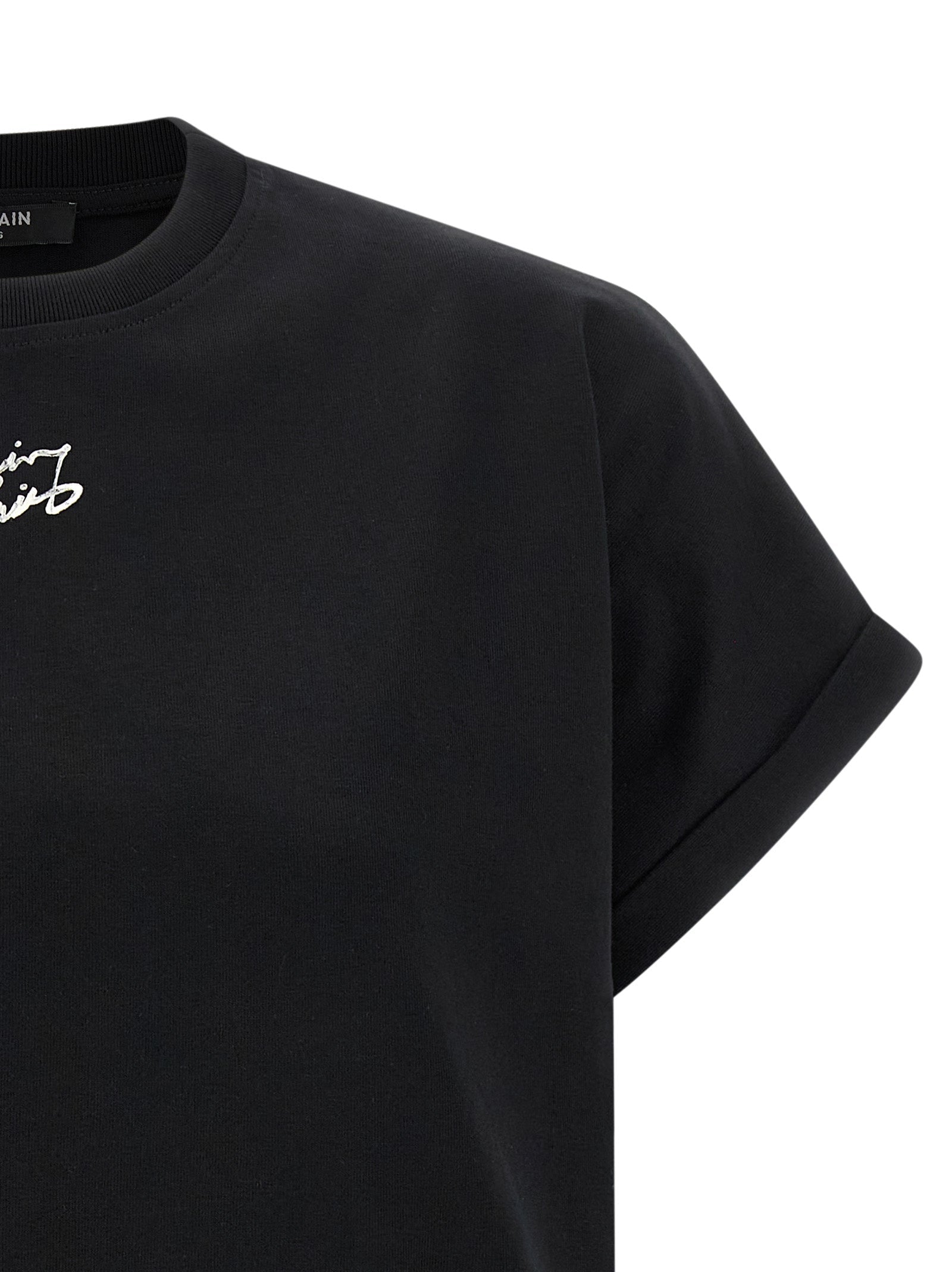 Balmain Black Cotton T-Shirt
