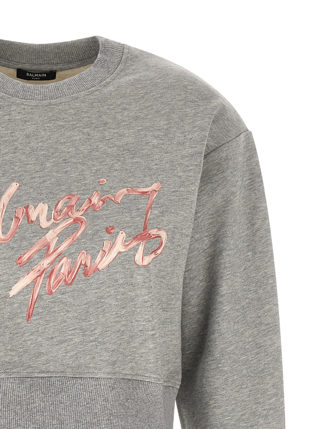 Balmain Gray Cotton Sweatshirt