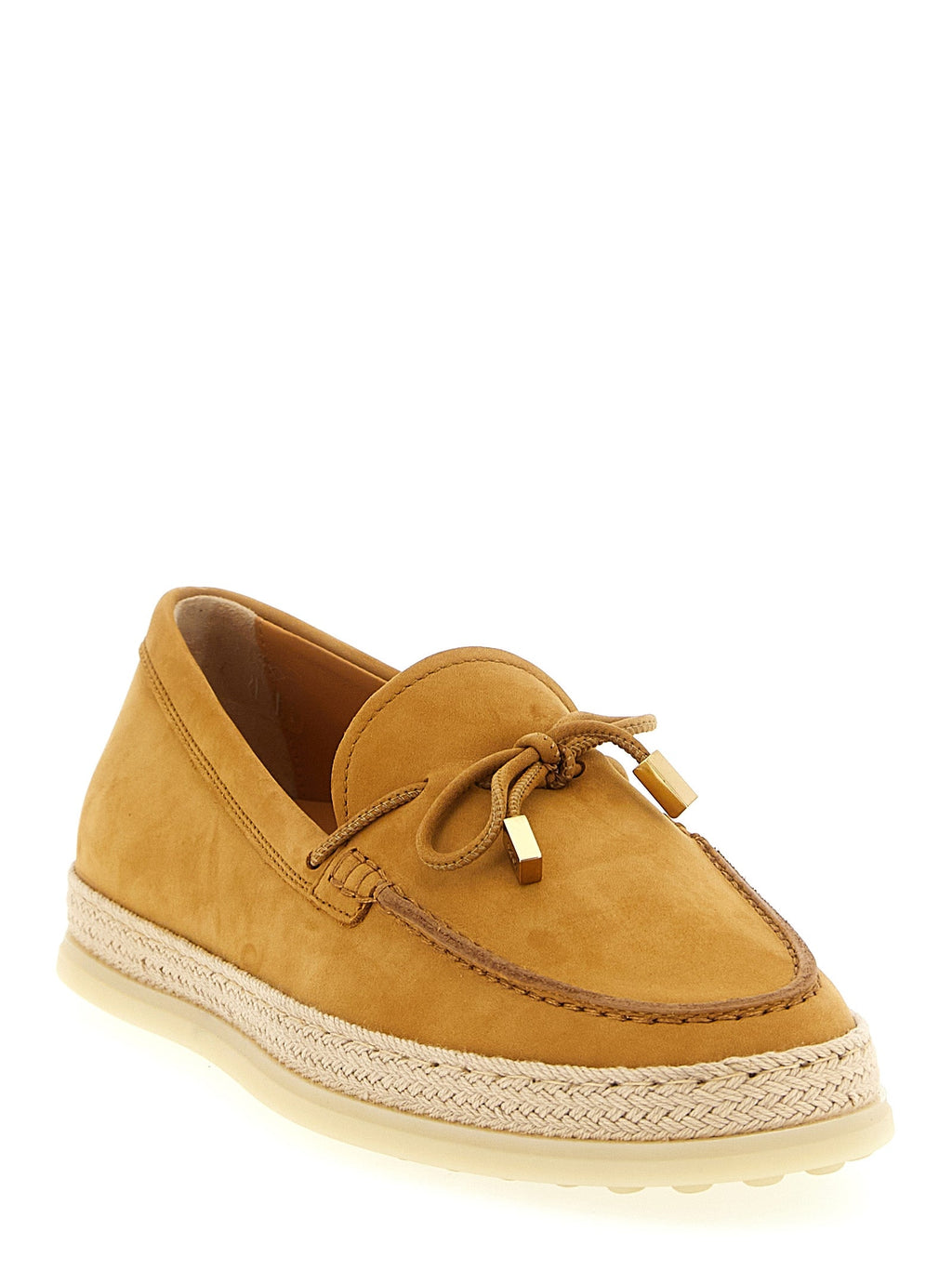 Tod's Beige Calfskin Slip-On Loafers