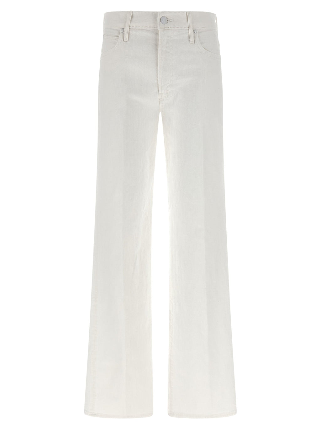 Mother Denim White Cotton Flared Jeans