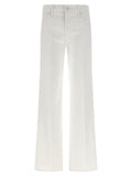 Mother Denim White Cotton Flared Jeans