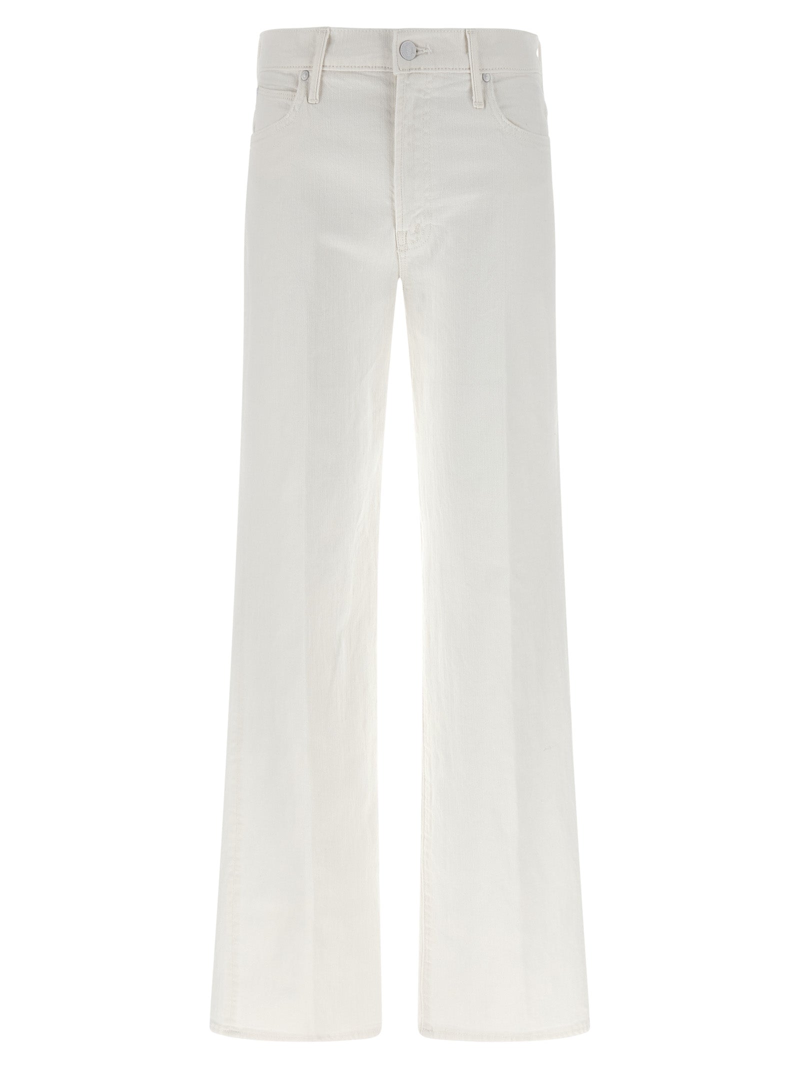 Mother Denim White Cotton Flared Jeans