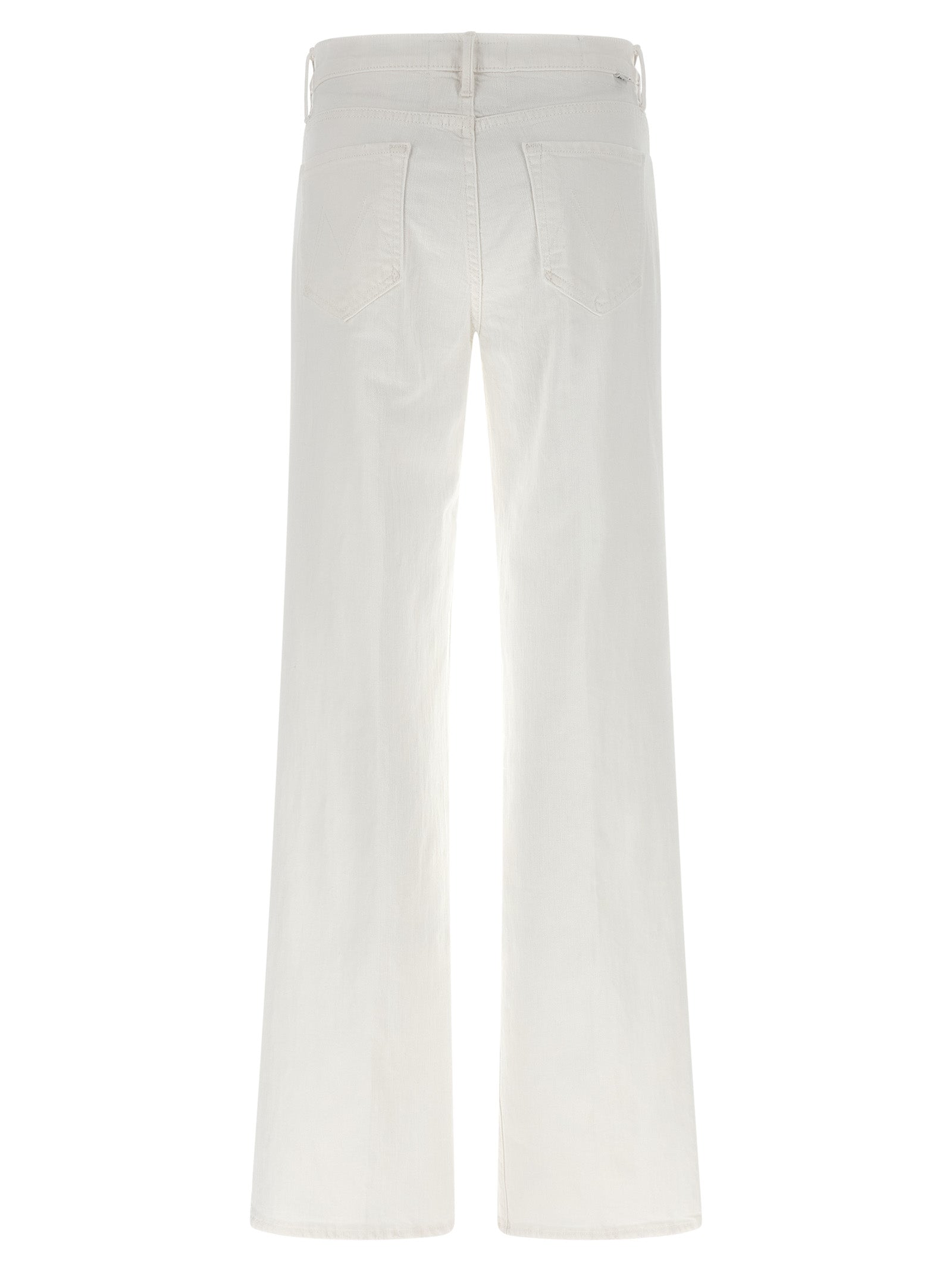 Mother Denim White Cotton Flared Jeans