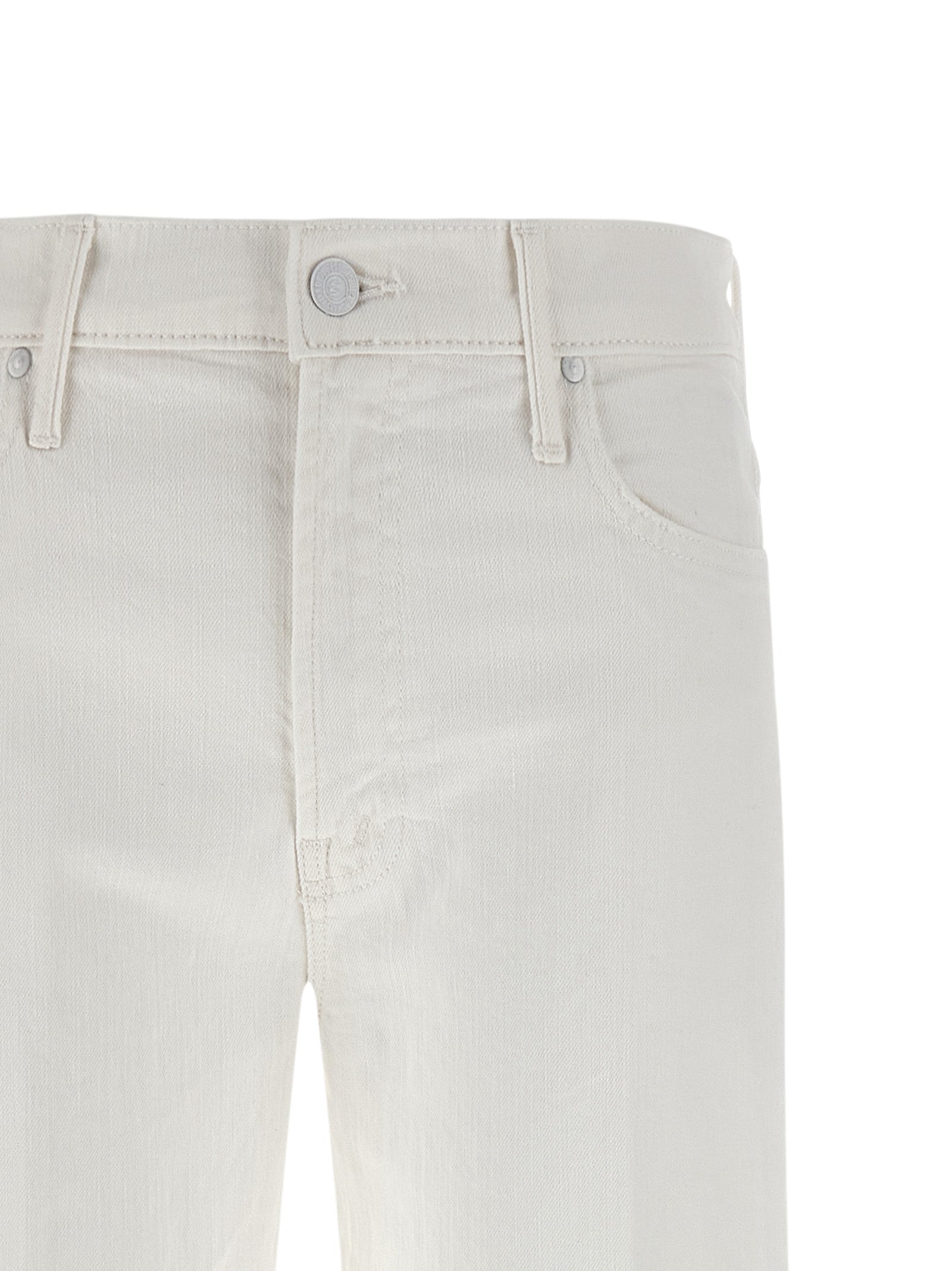 Mother Denim White Cotton Flared Jeans