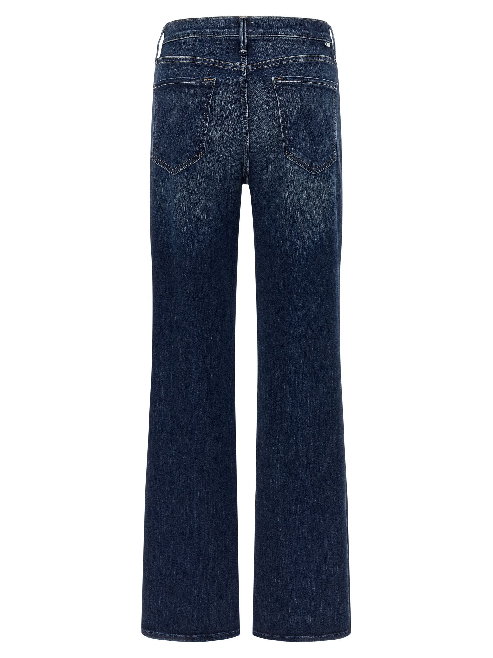 Mother Denim Blue Cotton Straight-Leg Jeans