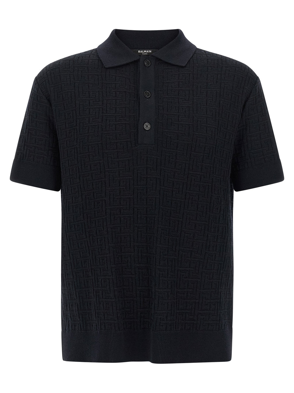Balmain Blue Wool Polo Shirt