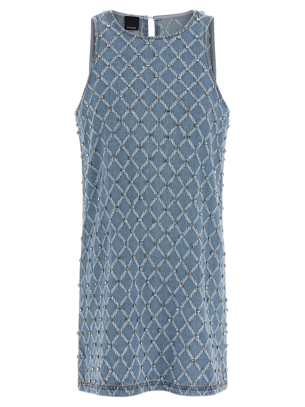 PINKO Blue Cotton Short Dress