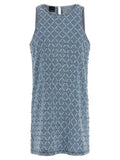 PINKO Blue Cotton Short Dress