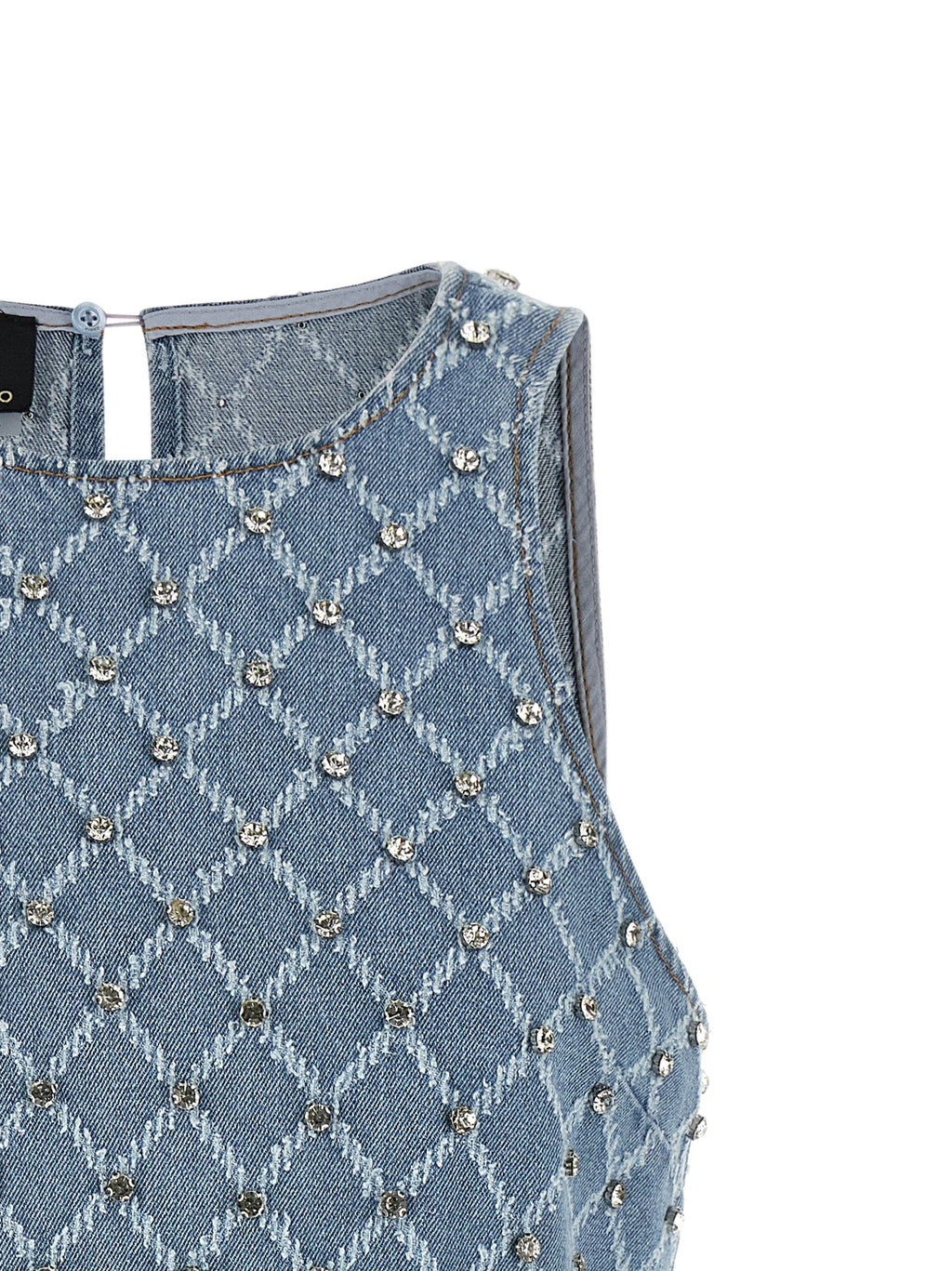 PINKO Blue Cotton Short Dress