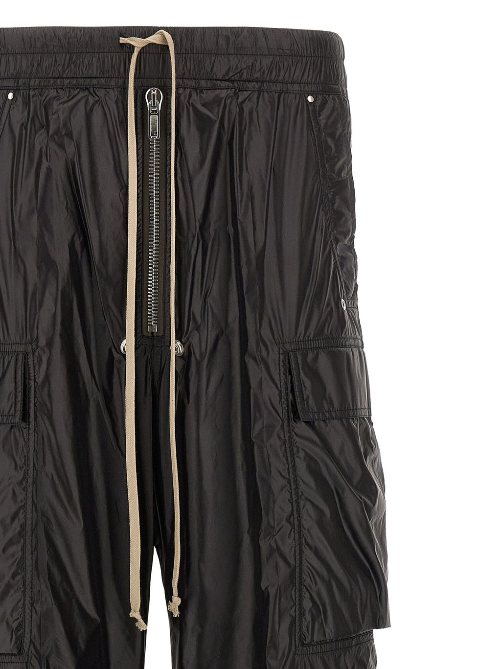 Rick Owens Black Nylon Cargo Pants