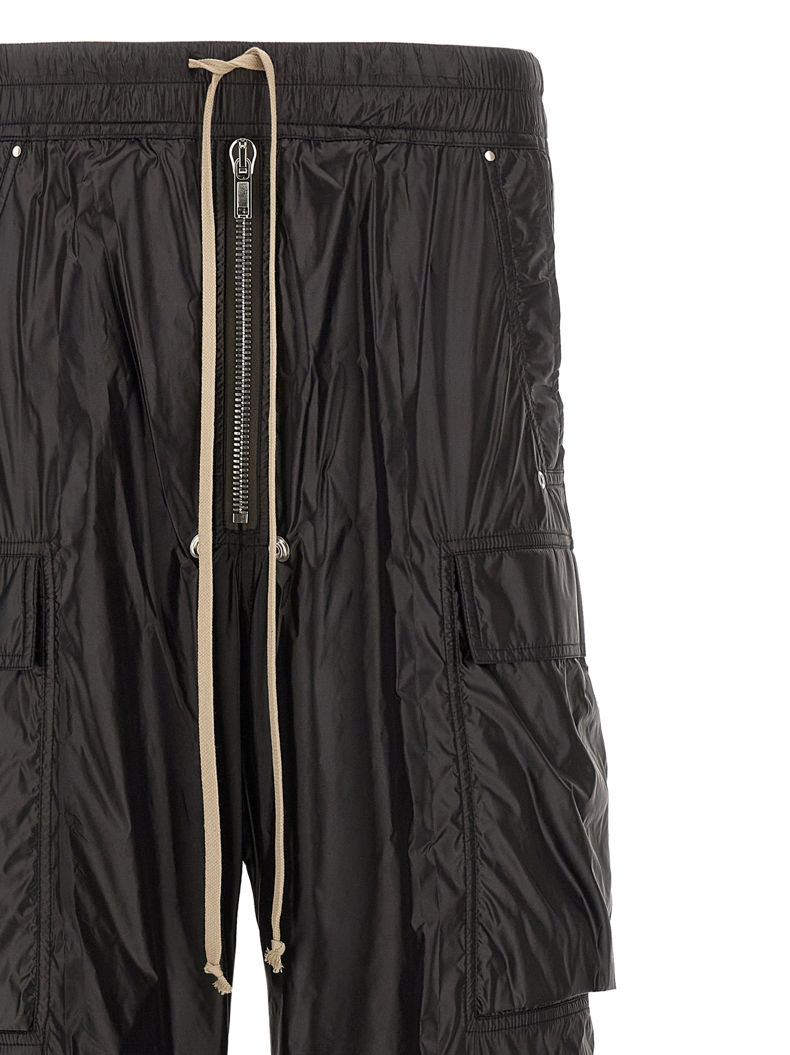 Rick Owens Black Nylon Cargo Pants