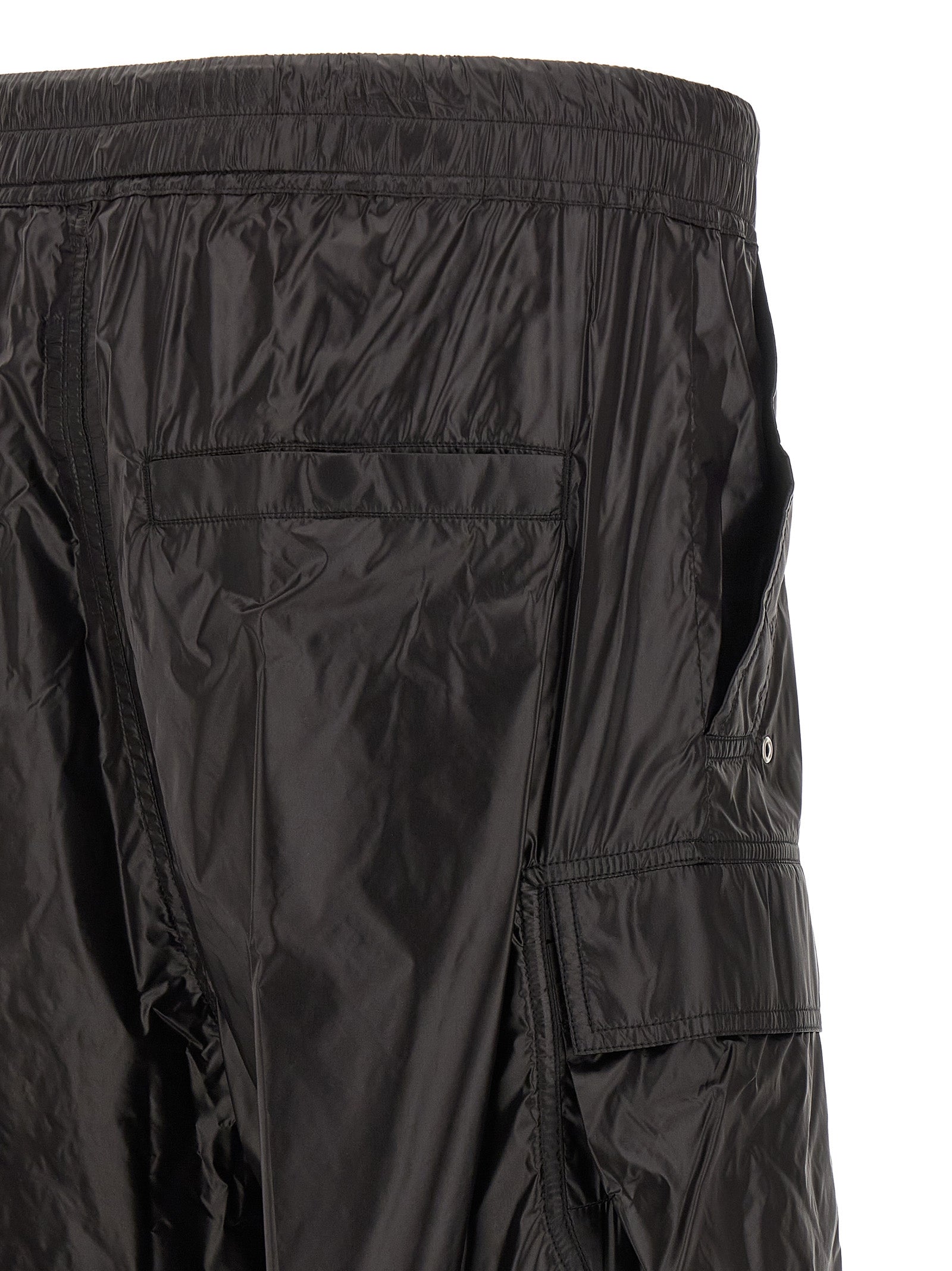 Rick Owens Black Nylon Cargo Pants