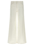 Mother Denim White Cotton Flared Jeans