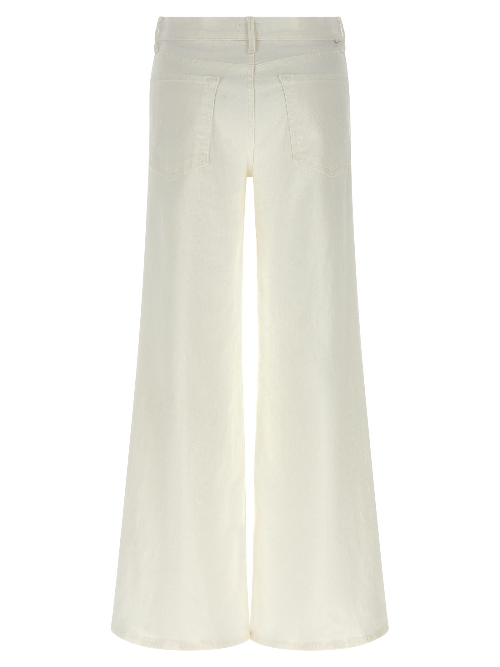 Mother Denim White Cotton Flared Jeans