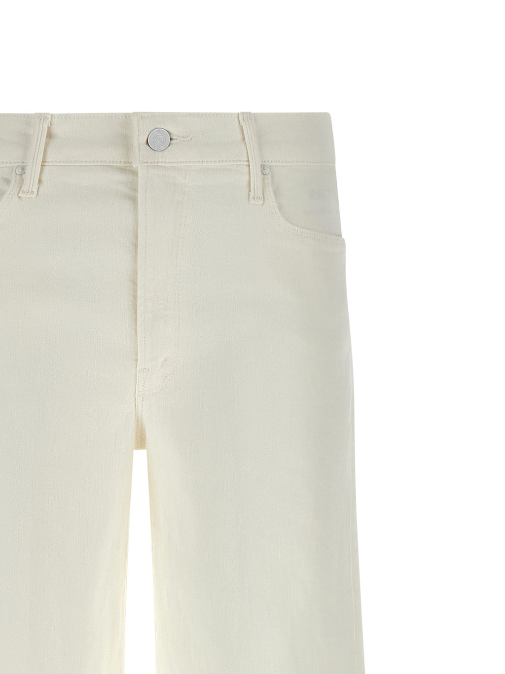 Mother Denim White Cotton Flared Jeans