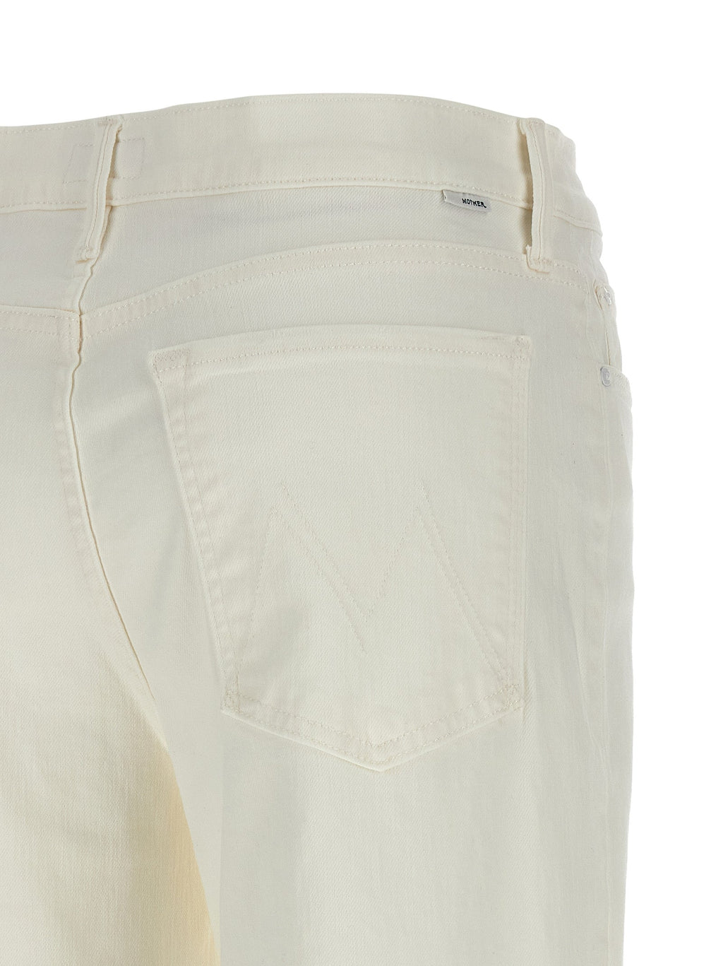 Mother Denim White Cotton Flared Jeans