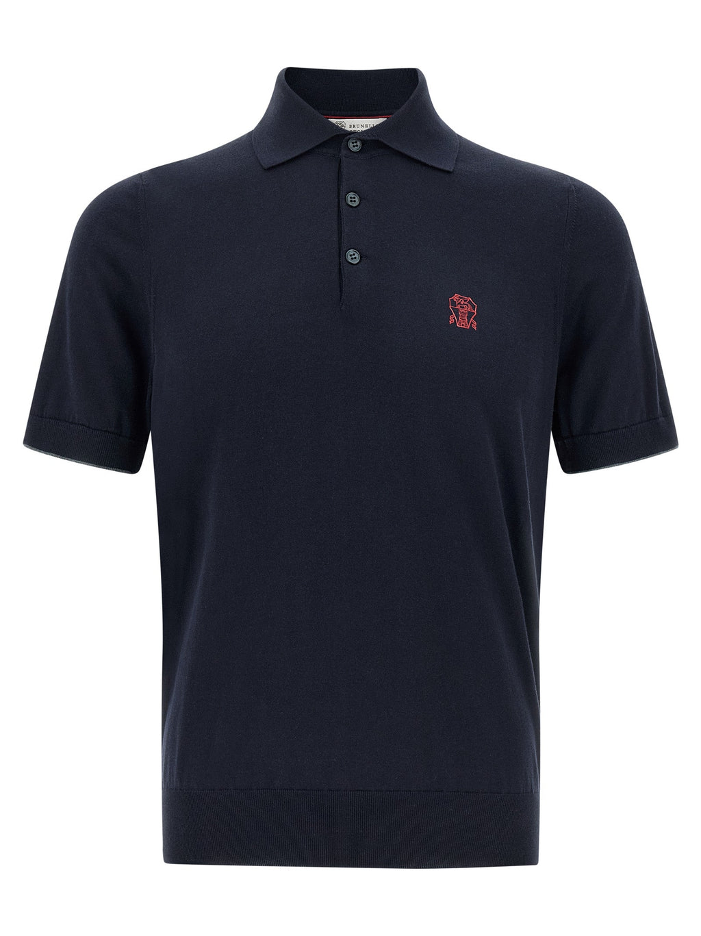 Brunello Cucinelli Blue Cotton Polo Shirt