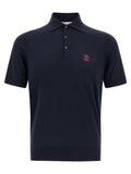 Brunello Cucinelli Blue Cotton Polo Shirt