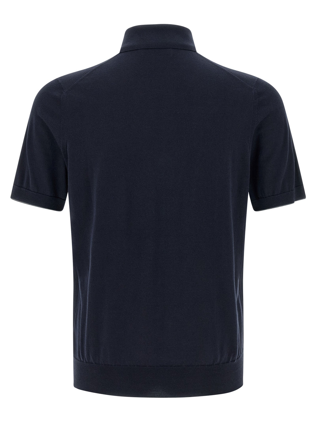 Brunello Cucinelli Blue Cotton Polo Shirt