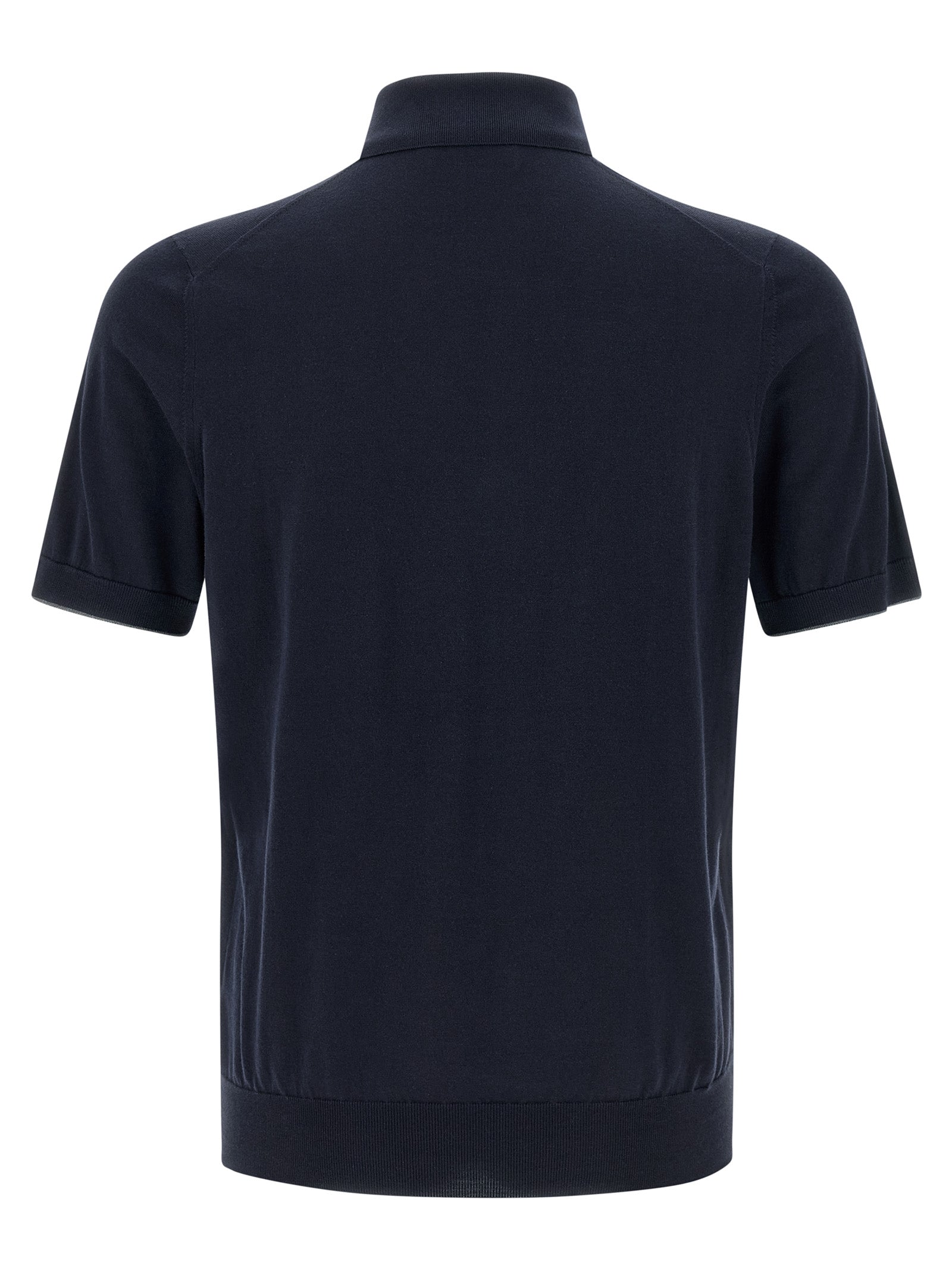Brunello Cucinelli Blue Cotton Polo Shirt
