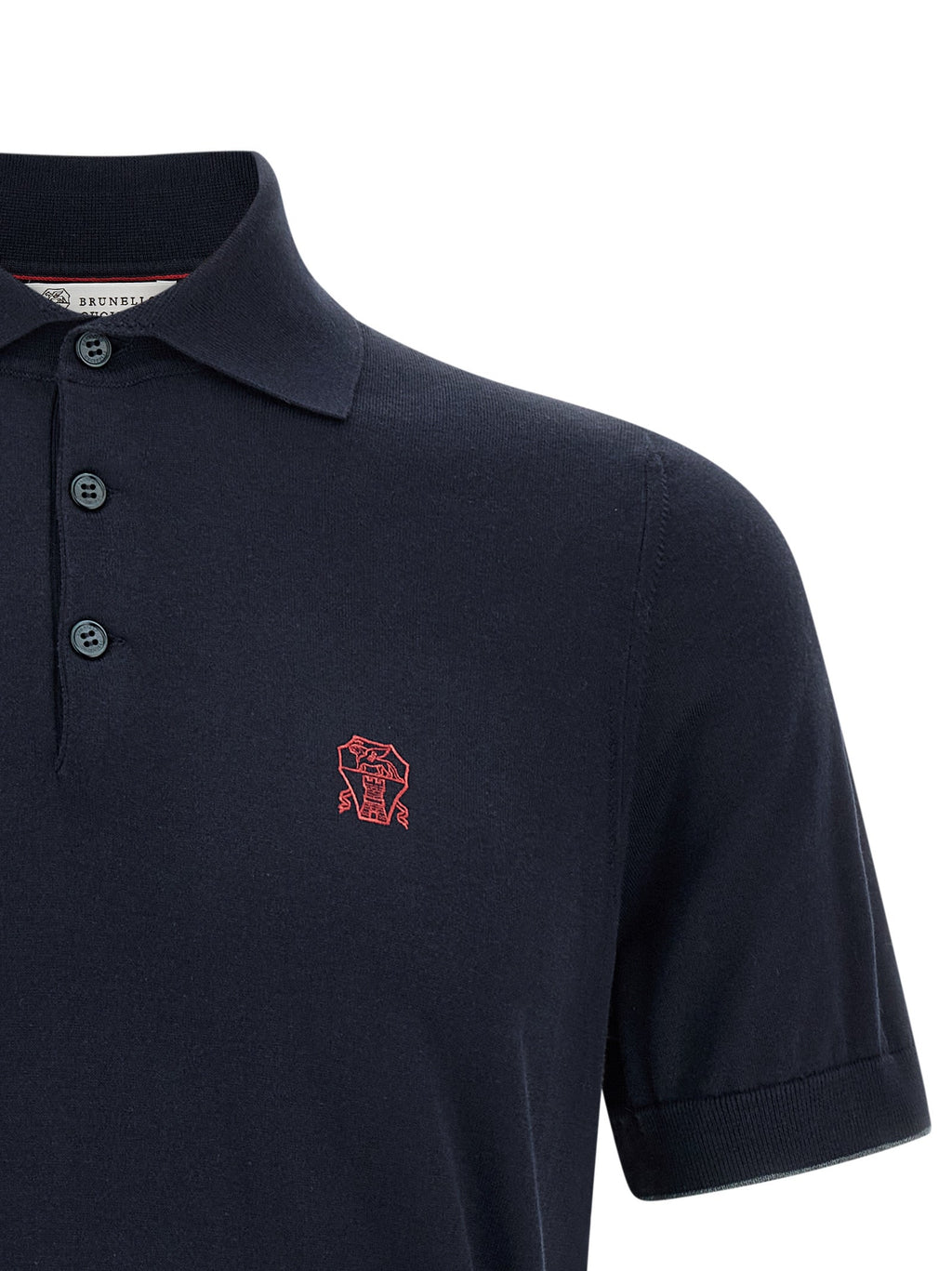 Brunello Cucinelli Blue Cotton Polo Shirt