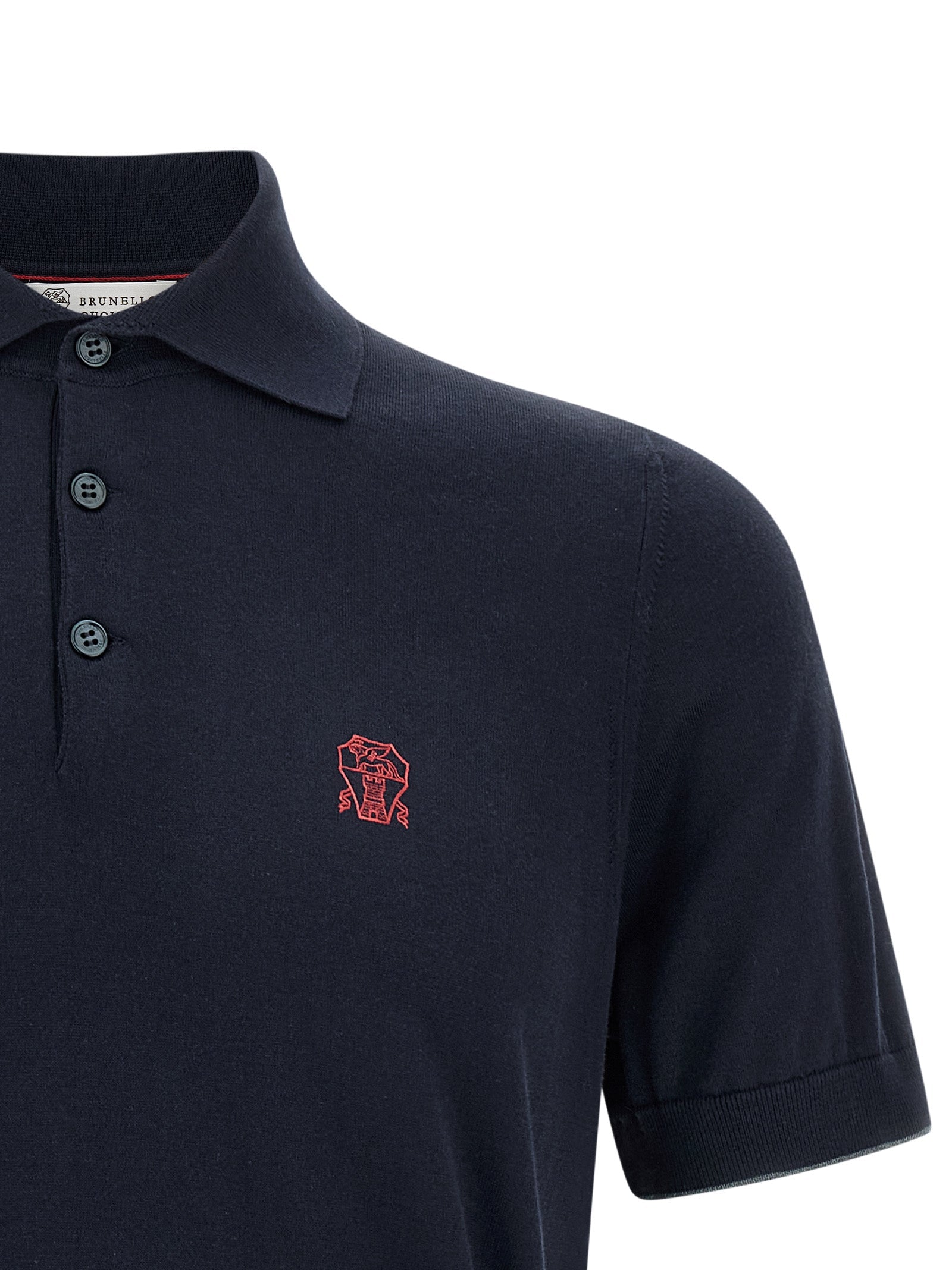 Brunello Cucinelli Blue Cotton Polo Shirt