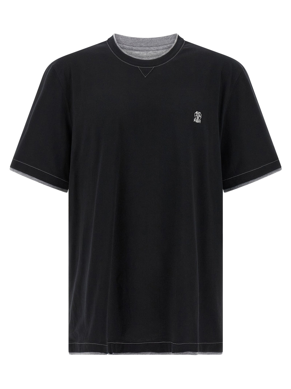 Brunello Cucinelli Black Cotton T-Shirt