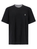 Brunello Cucinelli Black Cotton T-Shirt