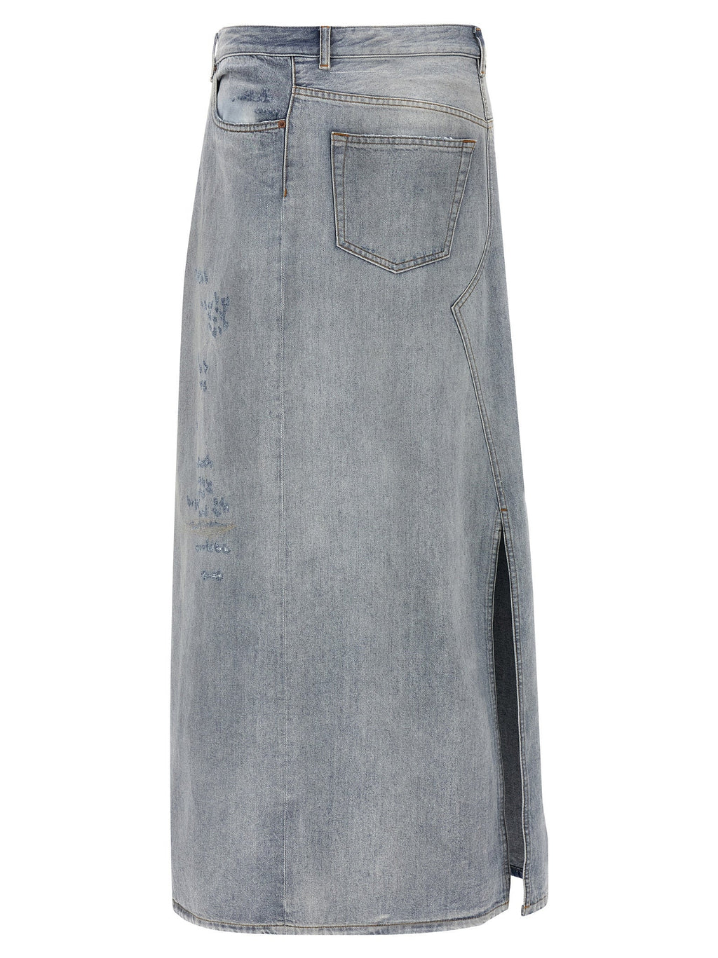 MM6 Maison Margiela Blue Cotton Mini Skirt