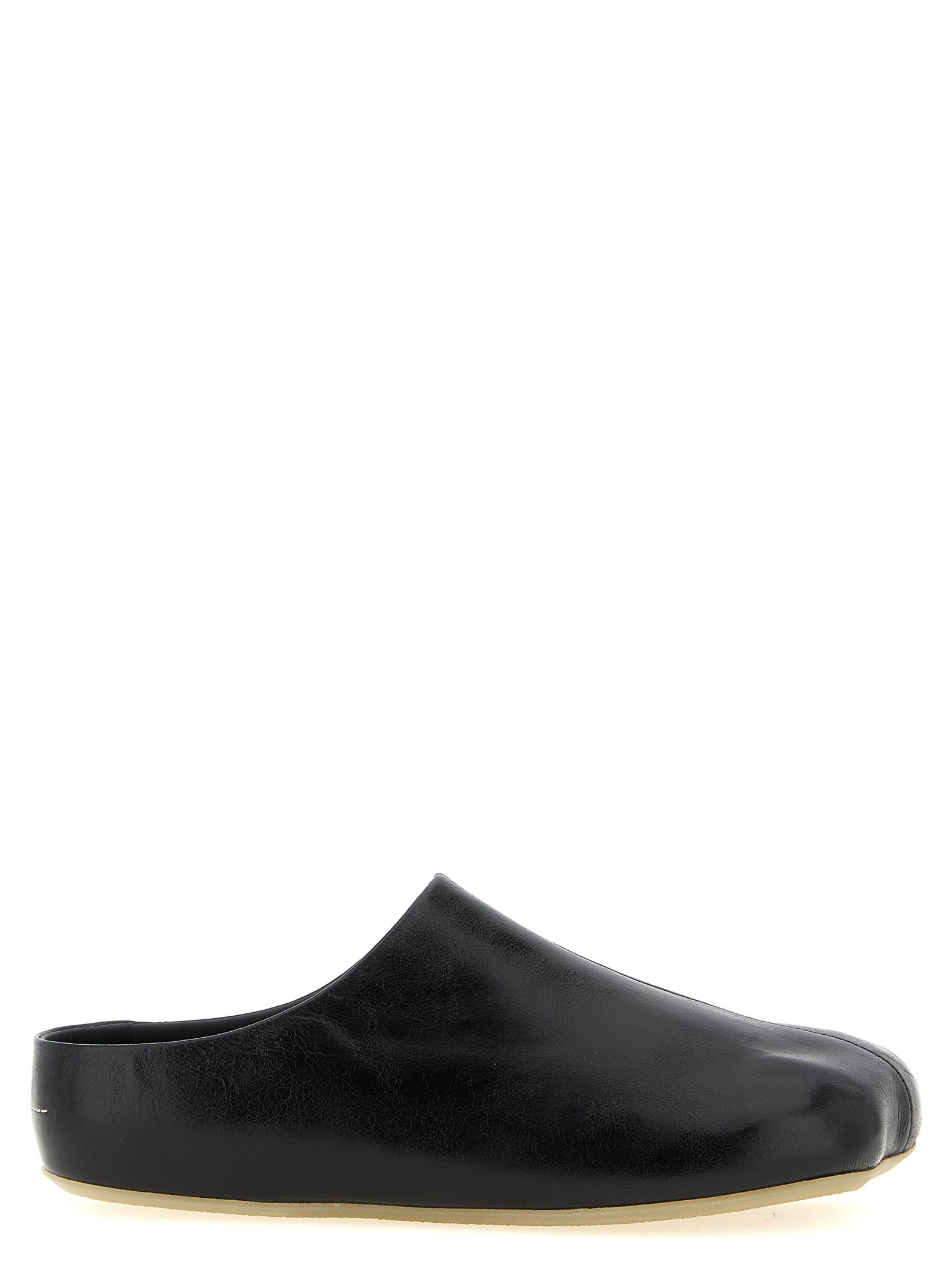 MM6 Maison Margiela Black Calfskin Clogs