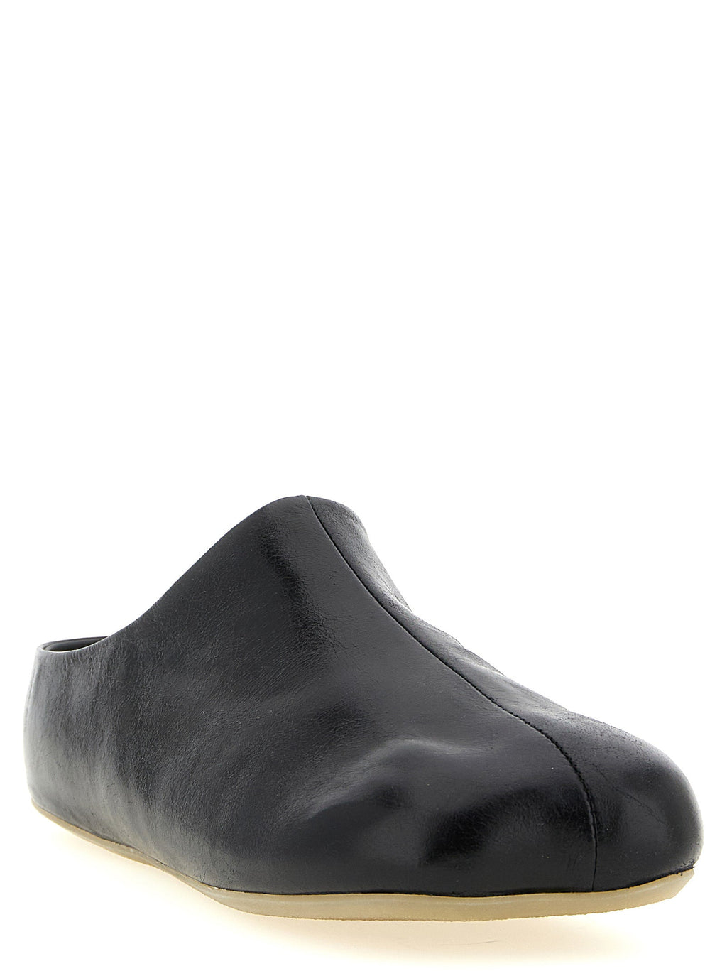 MM6 Maison Margiela Black Calfskin Clogs