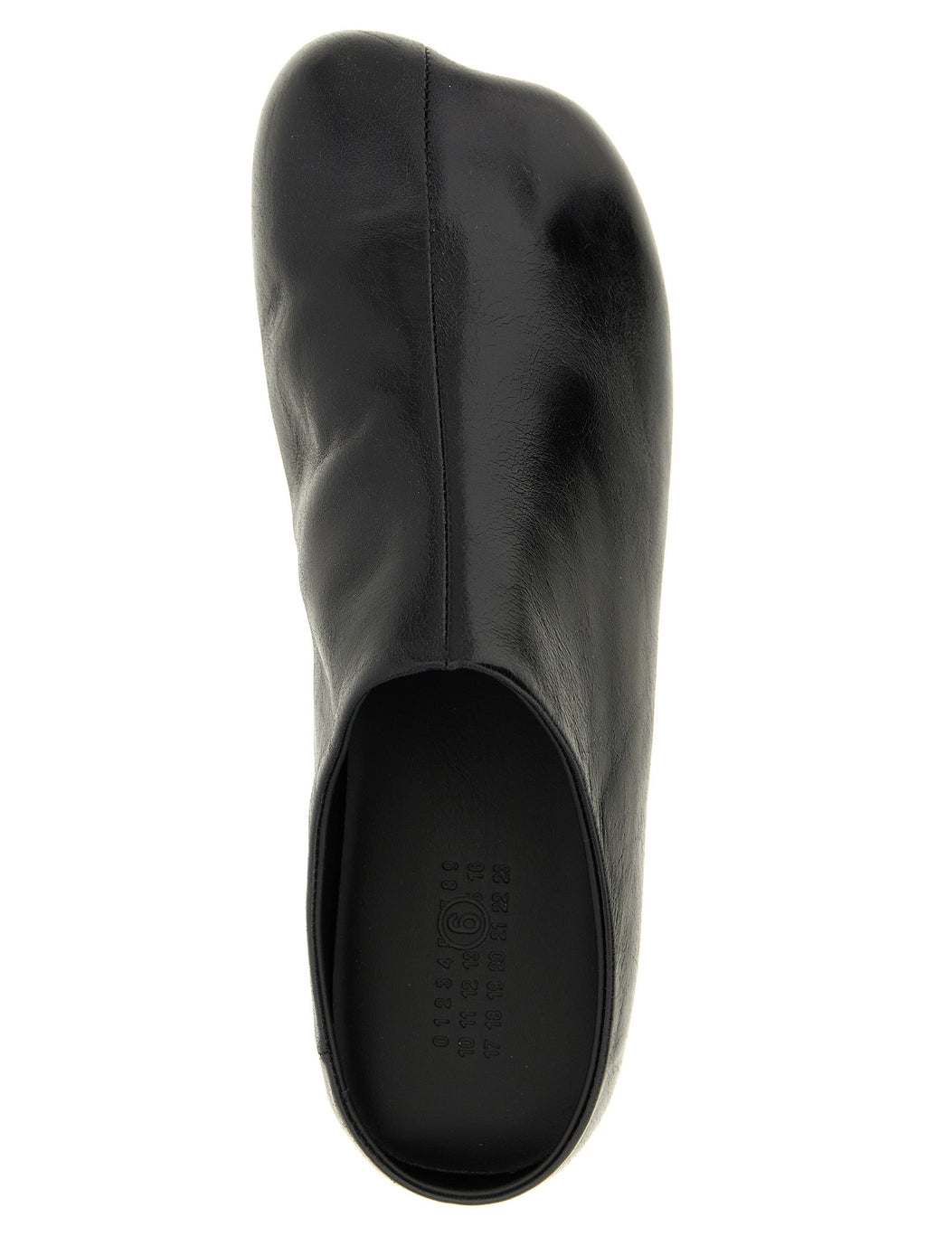 MM6 Maison Margiela Black Calfskin Clogs