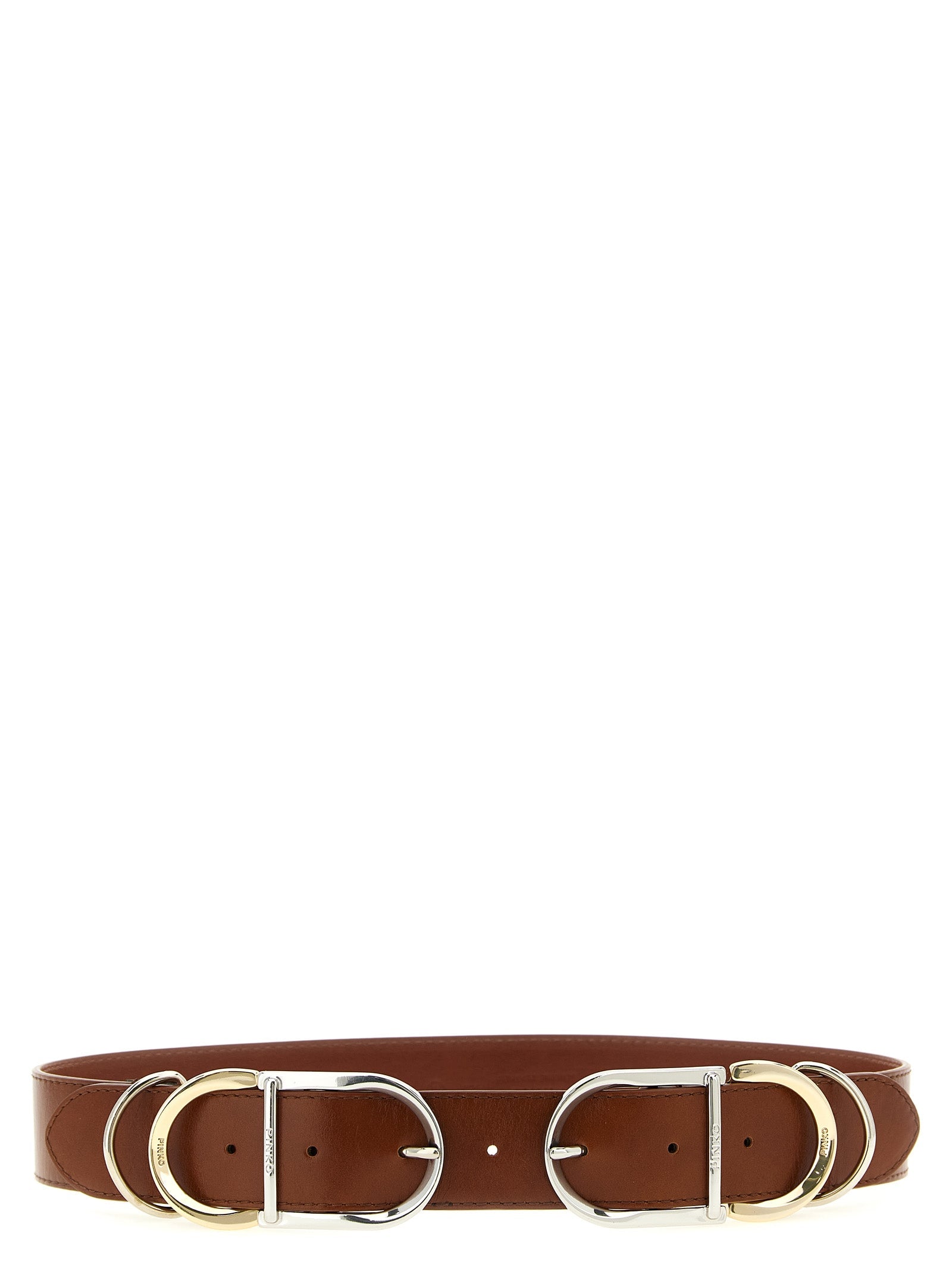 PINKO Brown Lamb Leather Regular Belt