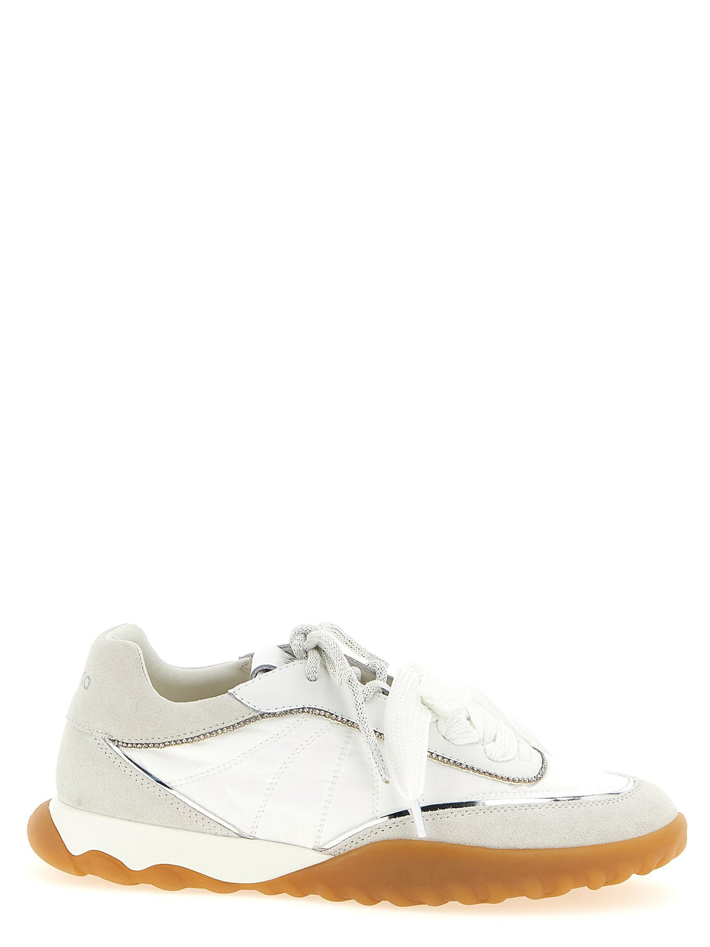 PINKO White Calfskin Athletic Sneakers