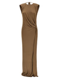 Elisabetta Franchi Beige Viscose Long Dress
