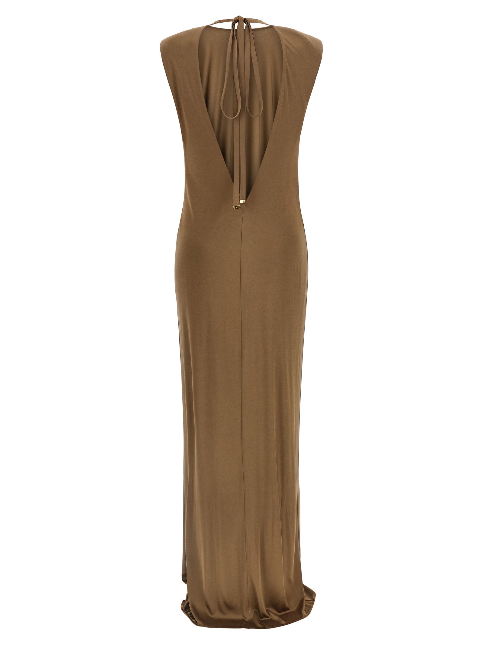 Elisabetta Franchi Beige Viscose Long Dress