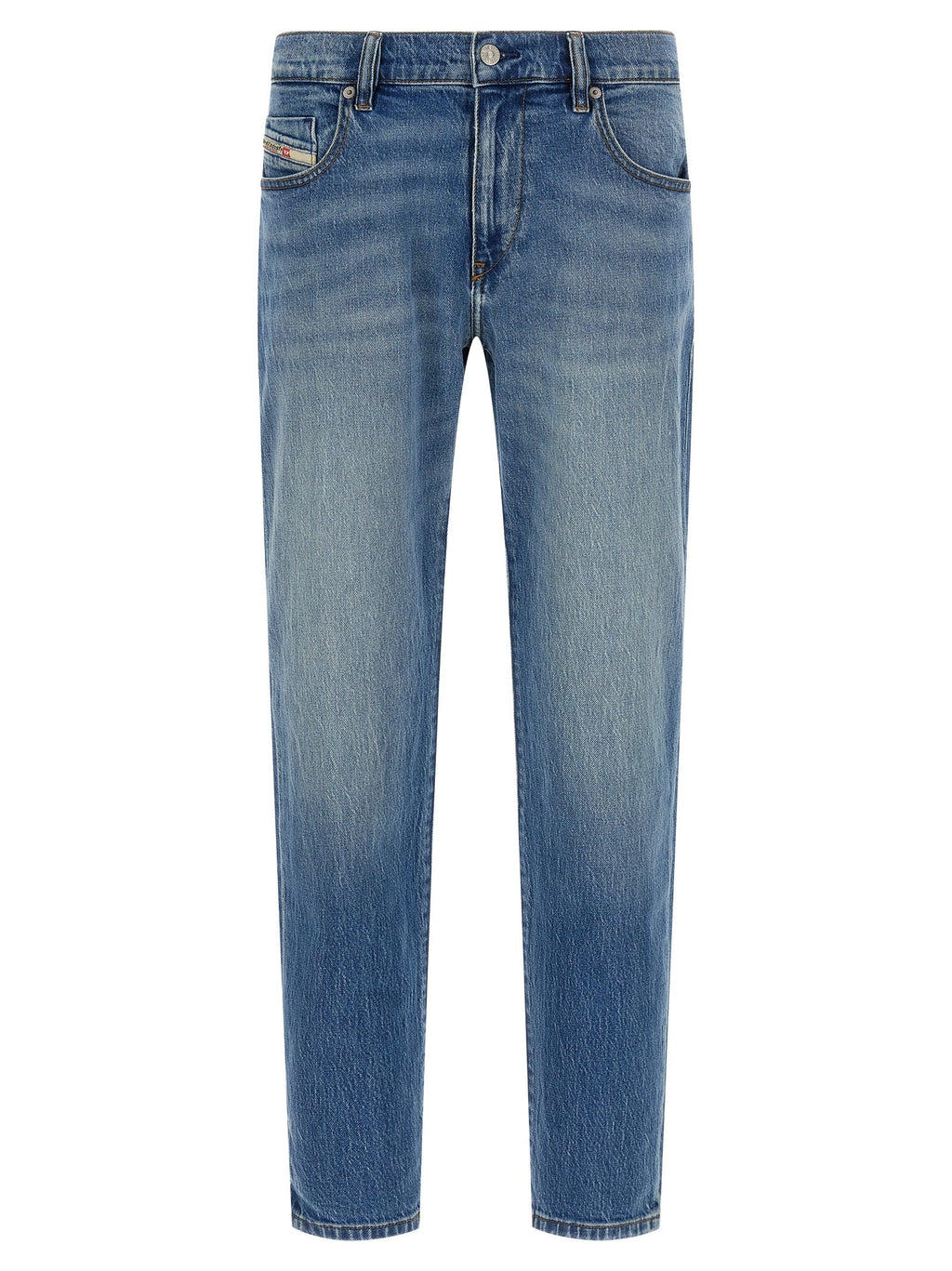 Diesel Blue Cotton Straight-Leg Jeans