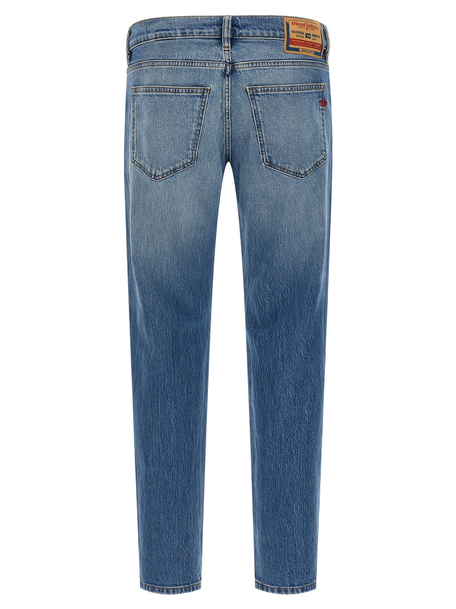 Diesel Blue Cotton Straight-Leg Jeans