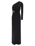 Elisabetta Franchi Black Viscose Long Dress