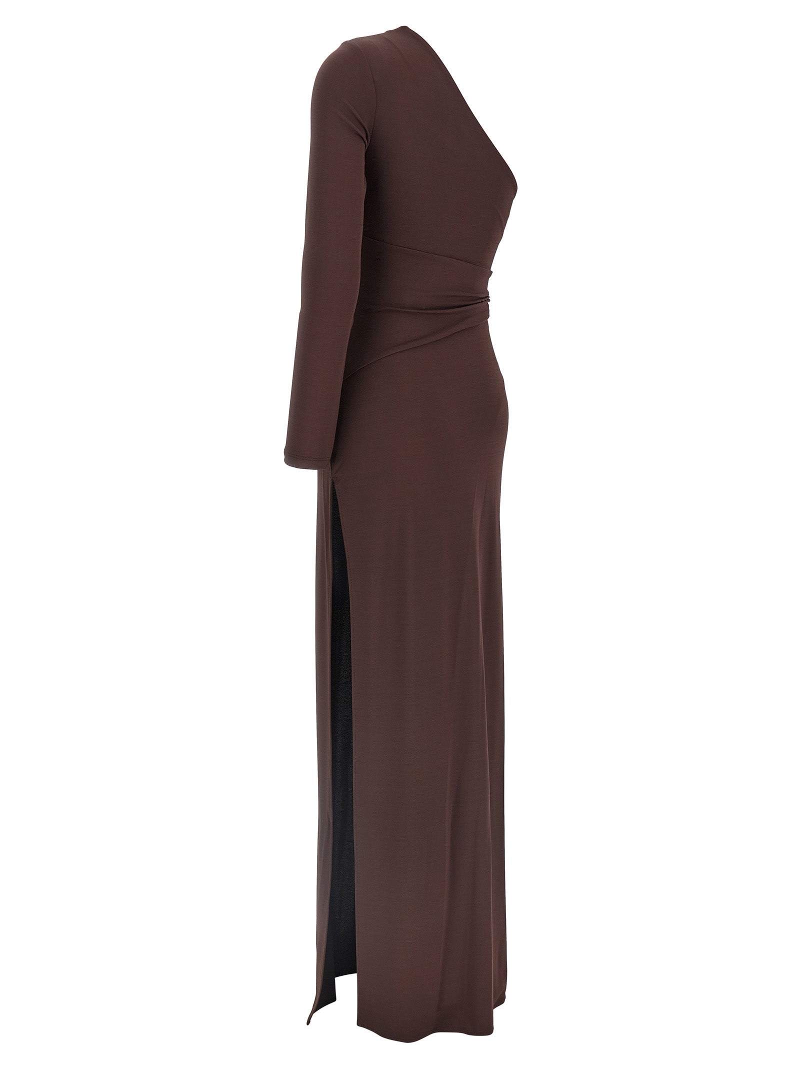 Elisabetta Franchi Brown Viscose Long Dress