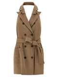 Elisabetta Franchi Beige Viscose Short Dress