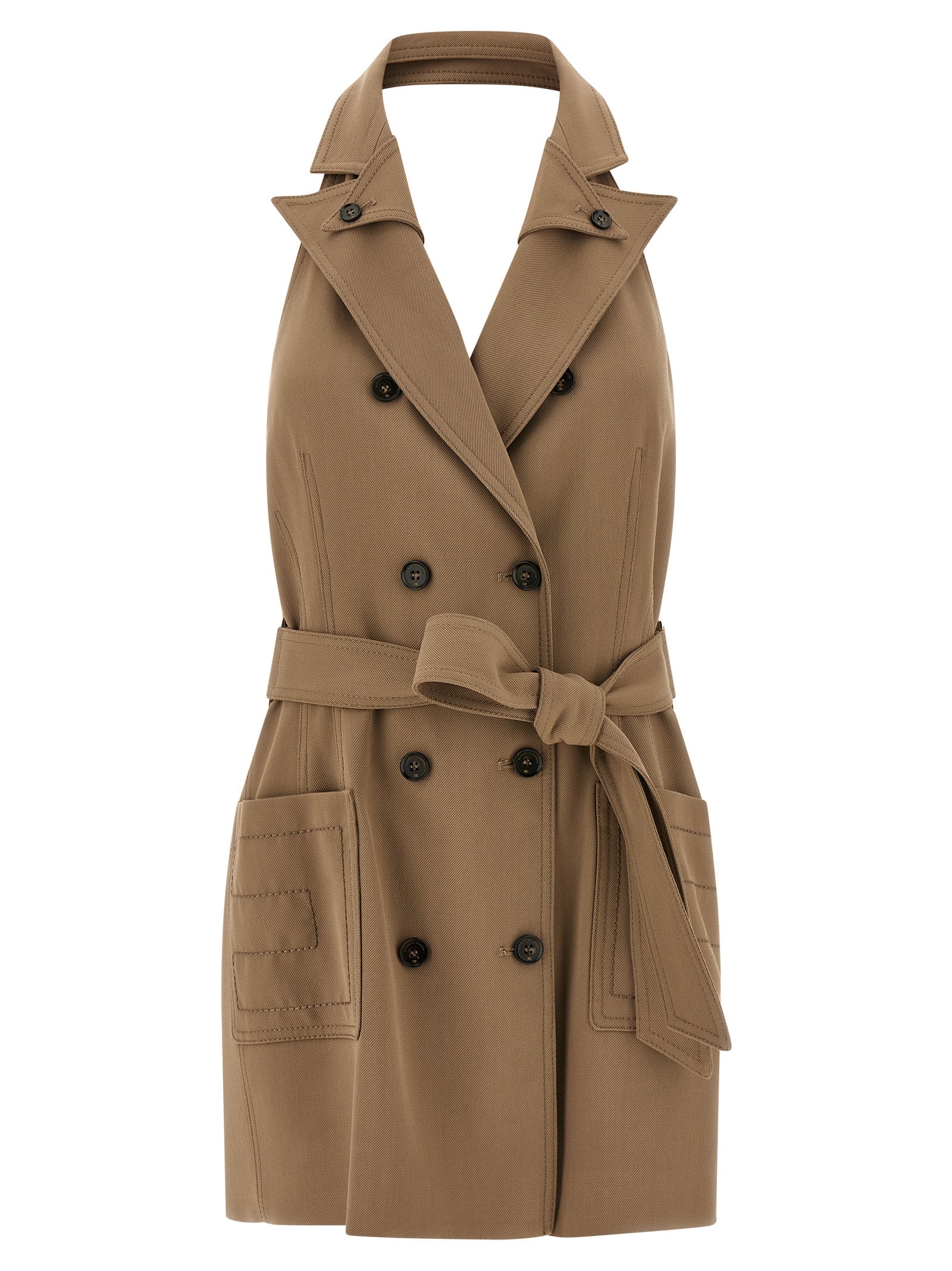 Elisabetta Franchi Beige Viscose Short Dress