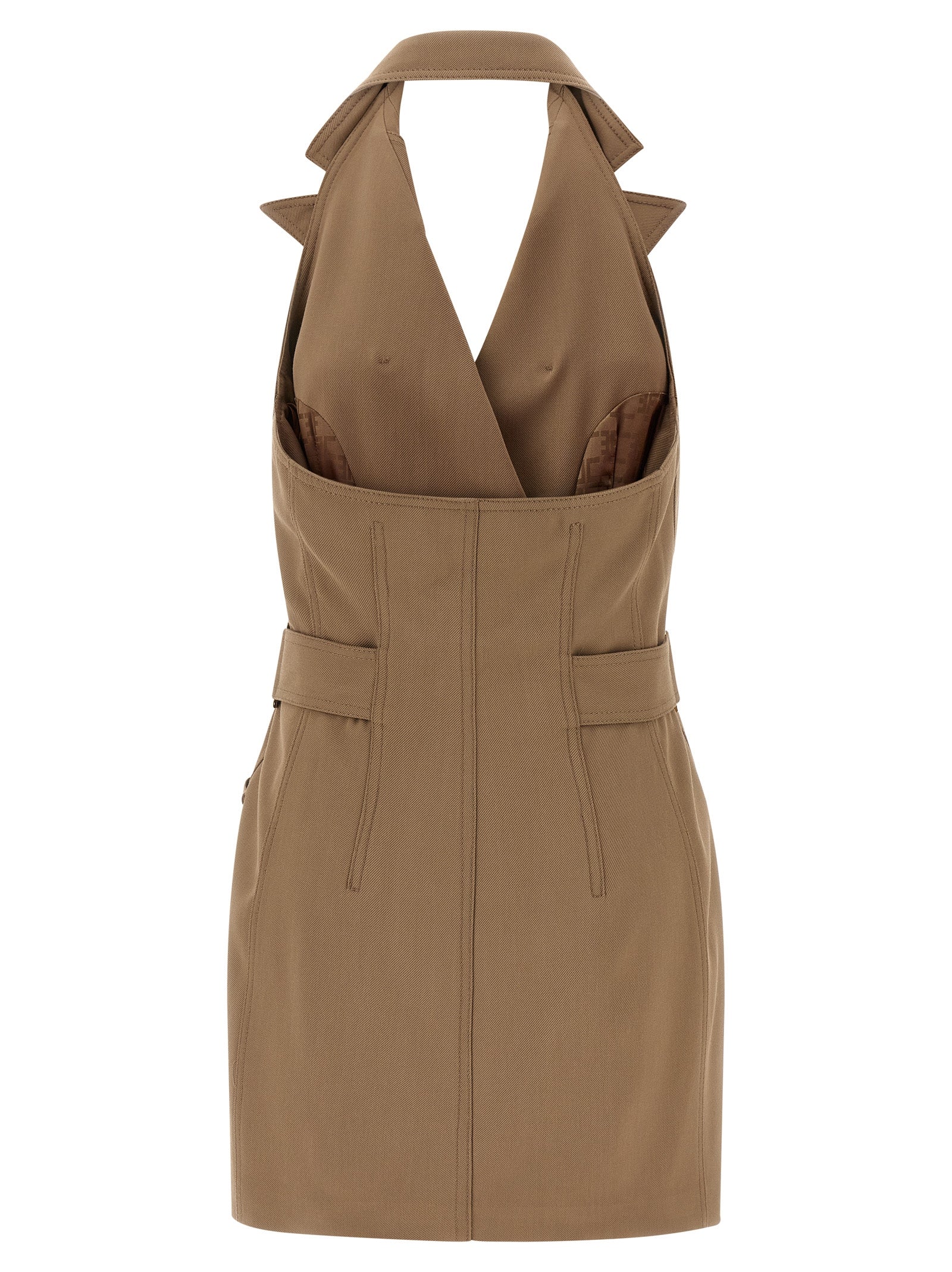 Elisabetta Franchi Beige Viscose Short Dress