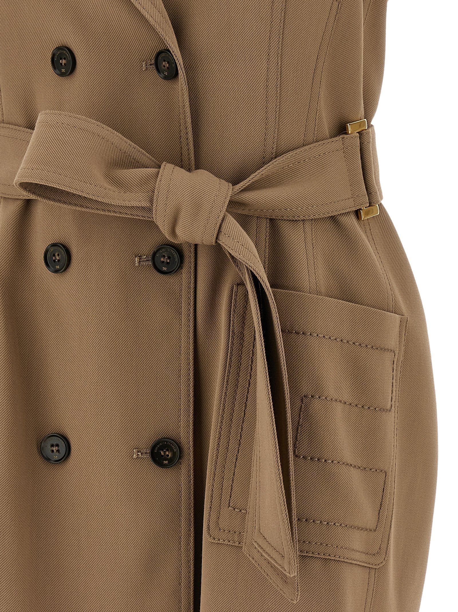 Elisabetta Franchi Beige Viscose Short Dress