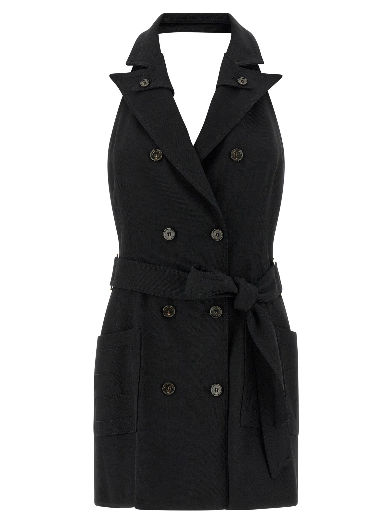 Elisabetta Franchi Black Viscose Short Dress