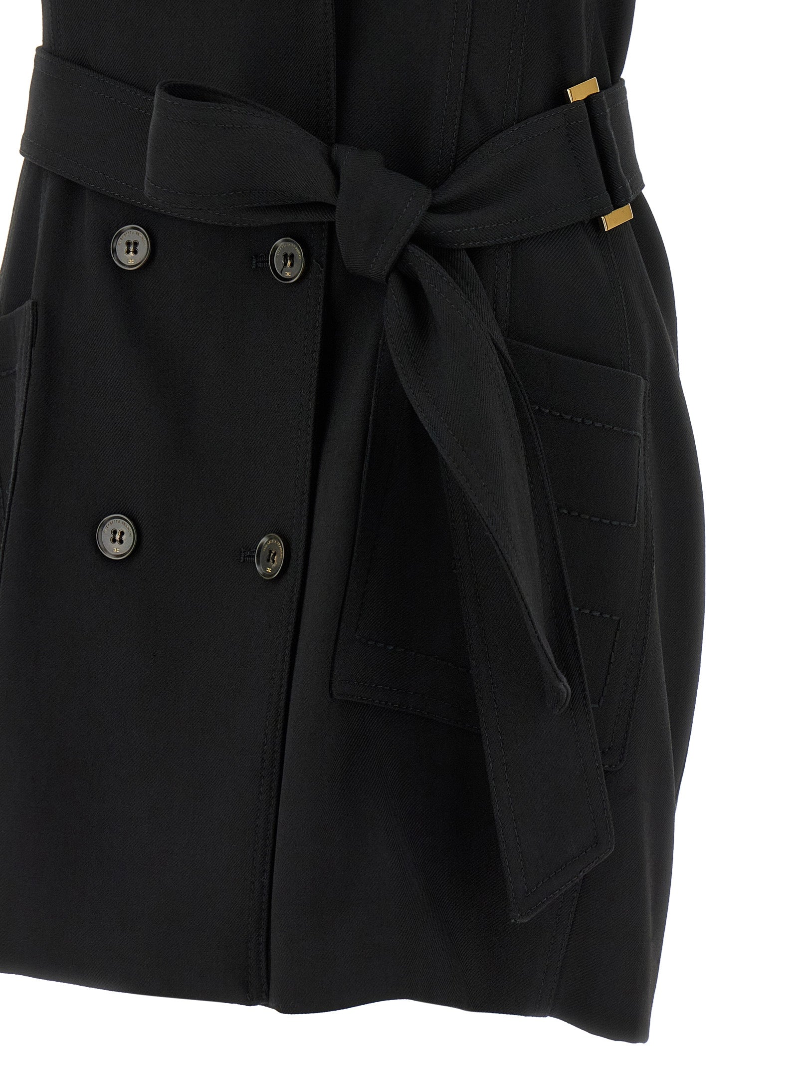 Elisabetta Franchi Black Viscose Short Dress