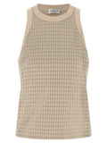 Brunello Cucinelli Beige Cotton Tank Tops